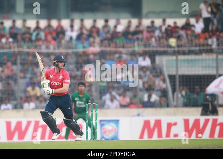 Jos Buttler bats during the Bangladesh-England 3rd and final T20I match of three match series at Sher-e-Bangla national Cricket Stadium, Mirpur, Dhaka Stock Photo