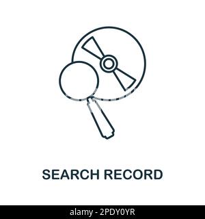 Search Record icon. Monochrome simple Search Record icon for templates ...