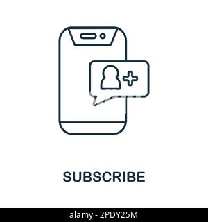 Subscribe line icon. Monochrome simple Subscribe outlineicon for templates, web design and infographics Stock Vector