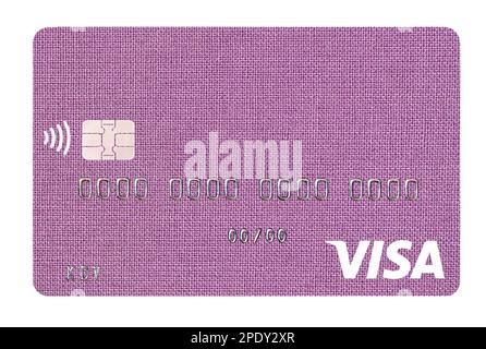 Kyiv, Ukraine -April 10, 2021: Visa card closeup for design purpose Stock Photo