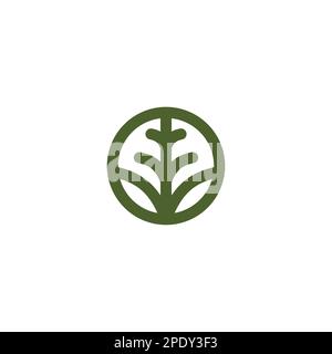 Pine Tree Logo Design. Pine Line Icon Stock Vector