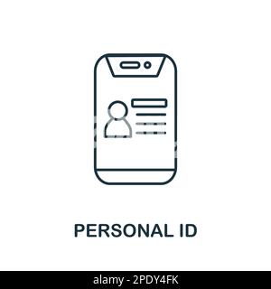 Personal Id outline icon. Monochrome simple Personal Id line icon for templates, web design and infographics Stock Vector