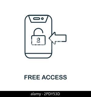 Free Access outline icon. Monochrome simple Free Access line icon for templates, web design and infographics Stock Vector