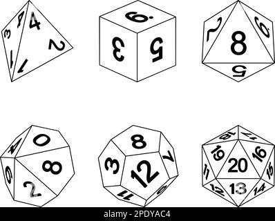 Game Dice Illustration Roleplaying Board Game Set Stock Vector