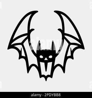 black and white bat logo design Stock Vector