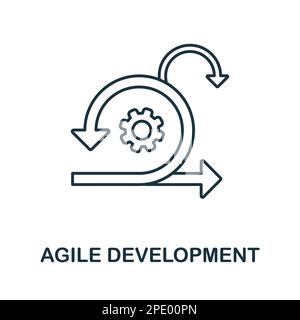 Agile Development line icon. Monochrome simple Agile Development outline icon for templates, web design and infographics Stock Vector