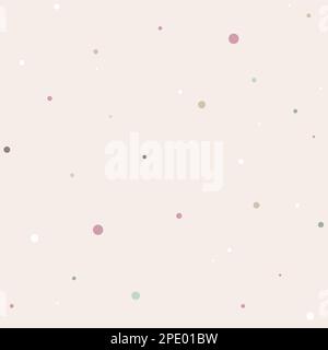 Vector seamless pattern with color dots. Cute background for baby. Pink, yellow, green, gray, beige elements on white backdrop. Stock Vector