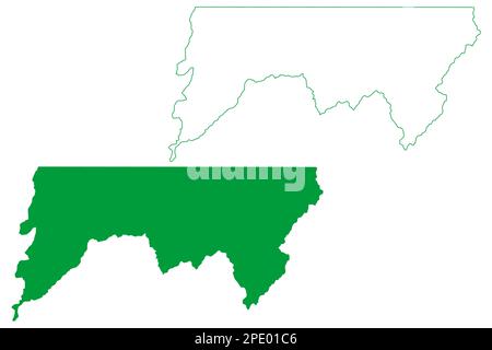 Ibatiba municipality (Espírito Santo state, Municipalities of Brazil, Federative Republic of Brazil) map vector illustration, scribble sketch Ibatiba Stock Vector