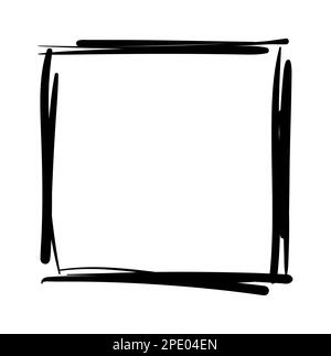 Hand drawn frames. Handdrawn square frame. Vector borders grunge template set. Stock Vector