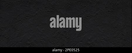 aesthetic black plaster or stucco panoramic background Stock Photo
