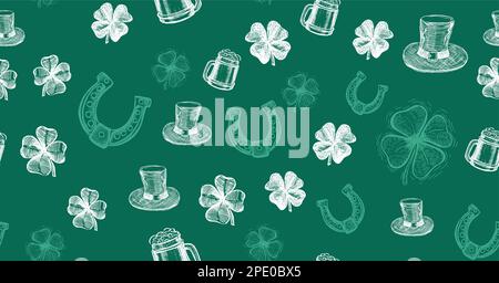 St. Patrick's Day set. Hand drawn illustrations Stock Vector