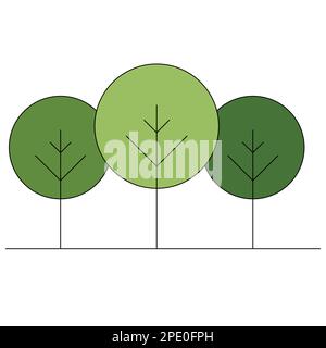 Flat style minimal design, green color trees illustration for nature, ecology, sustainability, life, logo, icon, web, mobile, object isolated. Stock Vector