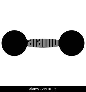 Mini dumbbell for gym exercise, trendy classic style icon, simple flat black color vector illustration graphic, clip art. Healthy body idea. Stock Vector