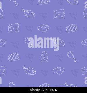 Animal products, blue vector seamless pattern Stock Vector
