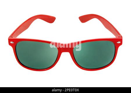 Red sunglasses isolated on white background Stock Photo