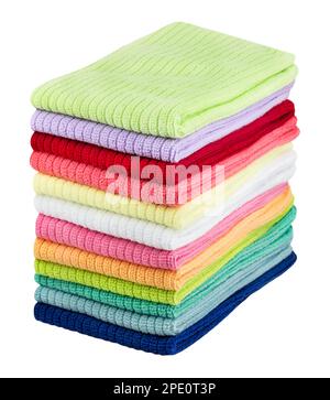 Cleaning microfiber clothes isolated on white background Stock Photo