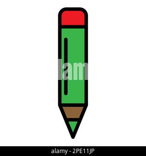 Pencil line icon isolated on white background. Black flat thin icon on modern outline style. Linear symbol and editable stroke. Simple and pixel perfe Stock Vector