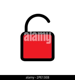 Unlock padlock line icon isolated on white background. Black flat thin icon on modern outline style. Linear symbol and editable stroke. Simple and pix Stock Vector