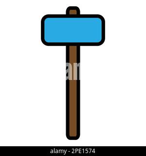 Hammer line icon isolated on white background. Black flat thin icon on modern outline style. Linear symbol and editable stroke. Simple and pixel perfe Stock Vector
