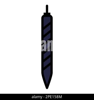 Drill bit line icon isolated on white background. Black flat thin icon on modern outline style. Linear symbol and editable stroke. Simple and pixel pe Stock Vector