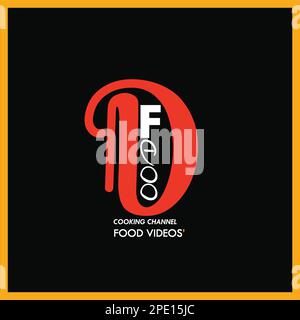 food channel logo post Stock Vector