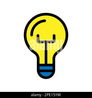 Light bulb line icon isolated on white background. Black flat thin icon on modern outline style. Linear symbol and editable stroke. Simple and pixel p Stock Vector