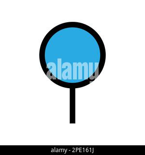 Magnifying glass line icon isolated on white background. Black flat thin icon on modern outline style. Linear symbol and editable stroke. Simple and p Stock Vector