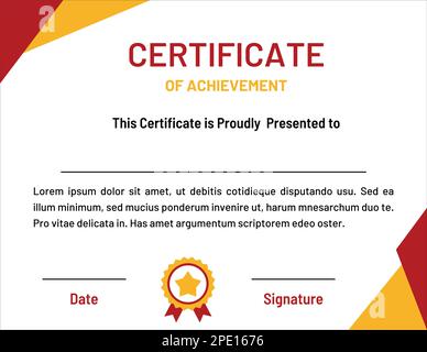 Certificate of Achievement Stock Vector