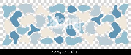 Organic blobs set icon. Random shapes cube drop Stock Vector