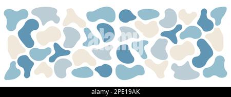 Organic blobs set icon. Random shapes cube drop Stock Vector