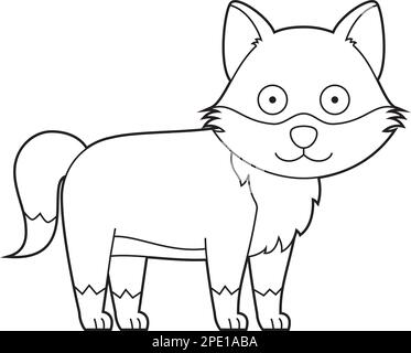 Easy coloring cartoon vector illustration of a wolf Stock Vector