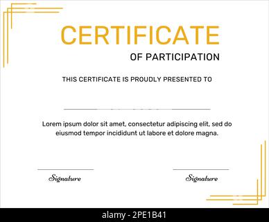 Certificate of Participation Stock Vector