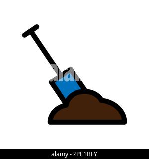 Excavation line icon isolated on white background. Black flat thin icon on modern outline style. Linear symbol and editable stroke. Simple and pixel p Stock Vector