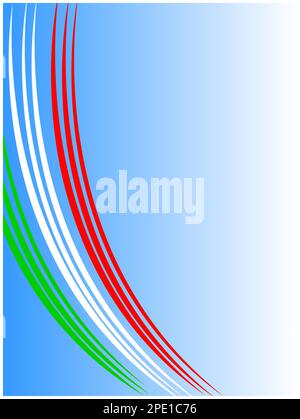 Decorative Italian background with colored stripes of the Italian flag. Stock Vector