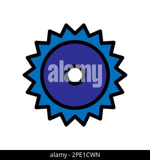 Circular saw line icon isolated on white background. Black flat thin icon on modern outline style. Linear symbol and editable stroke. Simple and pixel Stock Vector