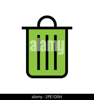 Trash can line icon isolated on white background. Black flat thin icon on modern outline style. Linear symbol and editable stroke. Simple and pixel pe Stock Vector