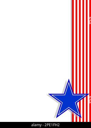 Abstract American flag symbols stripe with star frame border with an empty space for text. Stock Vector