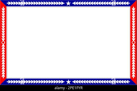 American abstract flag patriotic border frame design template with empty space for your text. Stock Vector