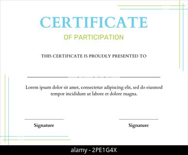 Certificate of Participation Stock Vector