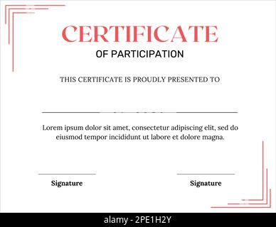 Certificate of Participation Stock Vector
