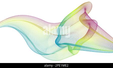 Smooth colored lines. Abstract waves on a white background. Vector design for creative interior, corporate style. An element of the design of covers, Stock Vector