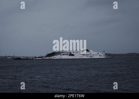 Fort Charlotte on Georges Island part of Parks Canada in the Terence Bay of Halifax Harbour Nova Scotia,Canada Stock Photo