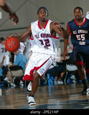 Jeffrey Jordan of Highland Park Ill. drives to the basket during a