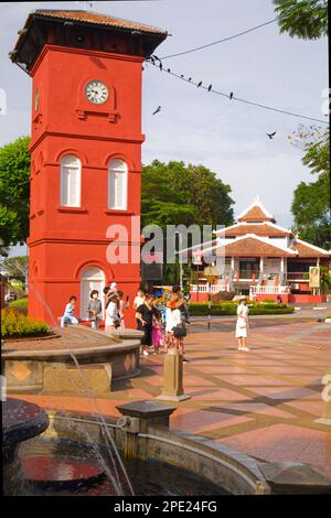 Malaysia, Melaka, Malacca, Dutch Square, Clock Tower, Stock Photo