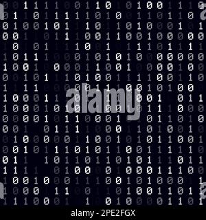 Futuristic tech background. White filled binary background. Small sized seamless pattern. Appealing vector illustration. Stock Vector