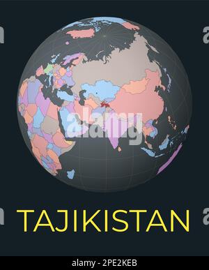 Tajikistan Vector Map. Red and Yellow Colors Stock Vector Image &amp; Art ...