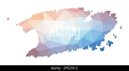 Vis Min Map Vector Low poly map of Vis. Geometric illustration of the island. Vis ...
