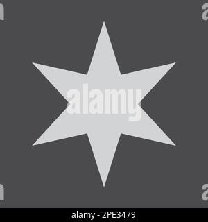 Six pointed star icon isolated on dark background Stock Vector