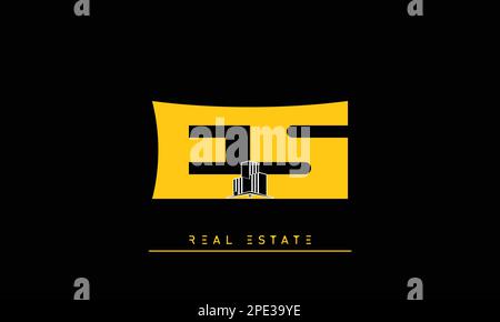 Real Estate letters Initials Monogram logo ES , SE Stock Vector