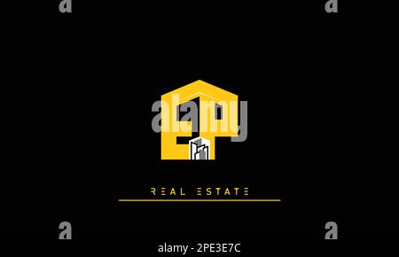 Real Estate letters Initials Monogram logo EP , PE Stock Vector